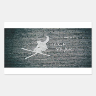 Huck Yeah (Skiing) Rectangular Sticker