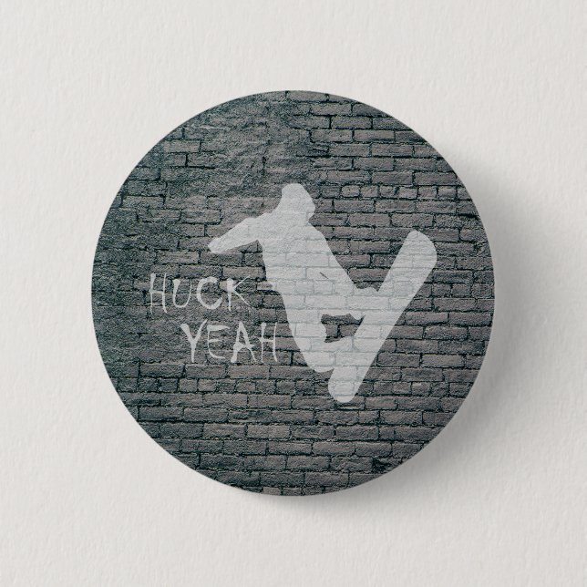 Huck Yeah (Snowboarding) Button (Front)