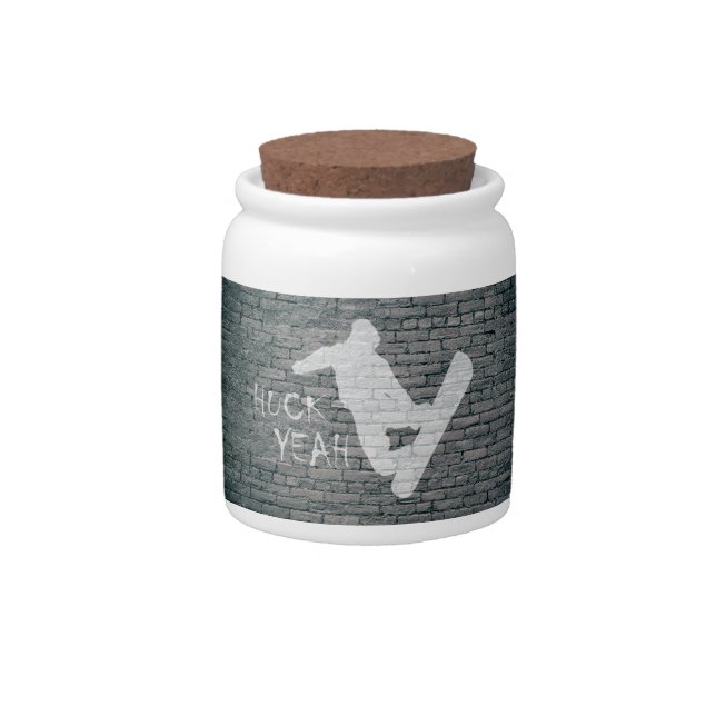 Huck Yeah (Snowboarding) Candy Jar (Front)