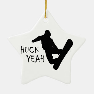 Huck Yeah (Snowboarding) Ceramic Ornament