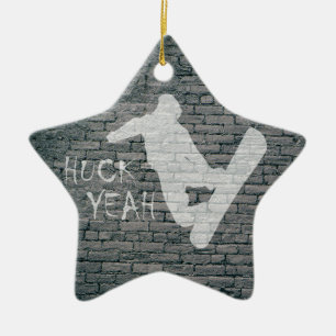Huck Yeah (Snowboarding) Ceramic Ornament
