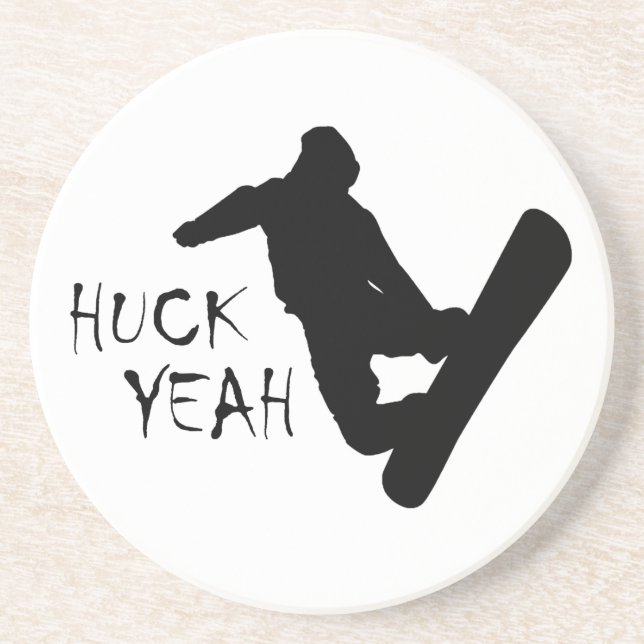Huck Yeah (Snowboarding) Drink Coaster (Front)