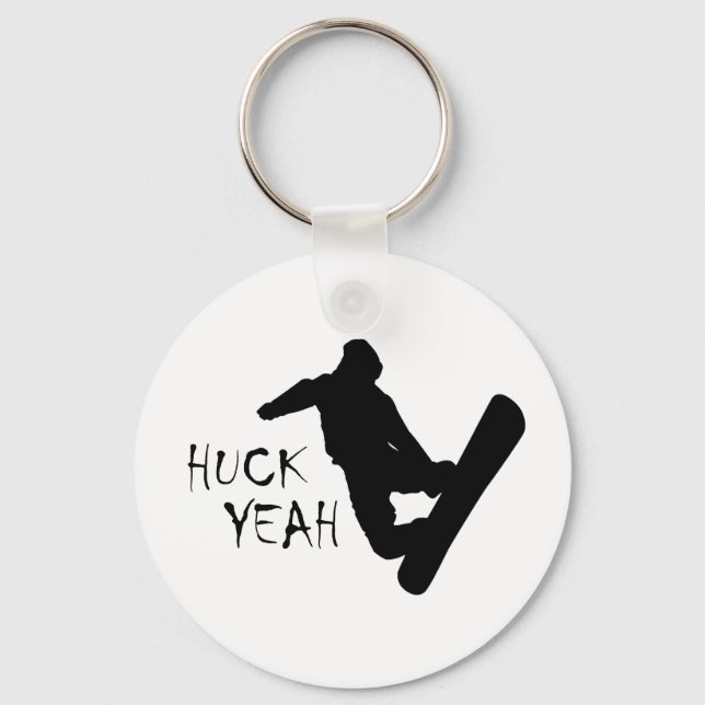 Huck Yeah (Snowboarding) Keychain (Front)