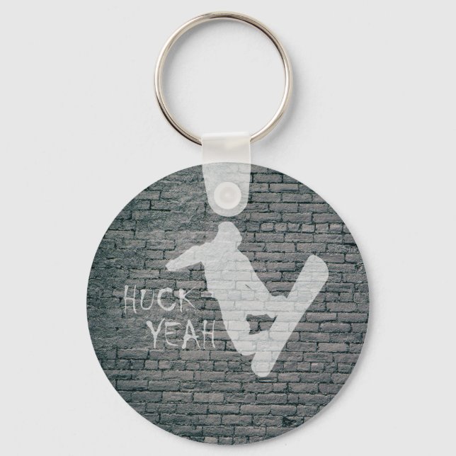 Huck Yeah (Snowboarding) Keychain (Front)