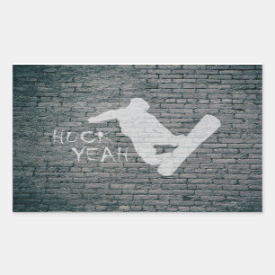 Huck Yeah (Snowboarding) Rectangular Sticker