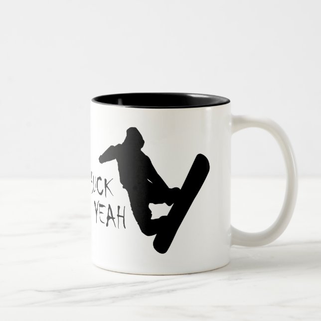 Huck Yeah (Snowboarding) Two-Tone Coffee Mug (Right)