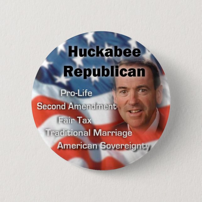 huckabeerepublican pinback button (Front)