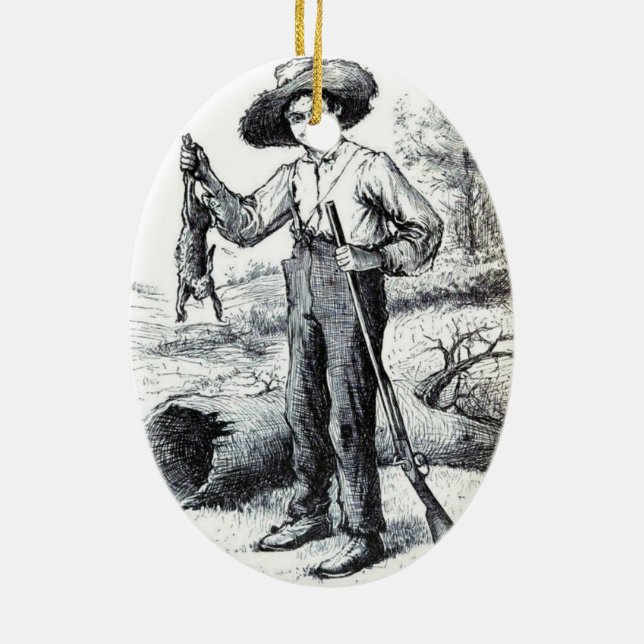 Huckleberry Finn Ceramic Ornament (Back)
