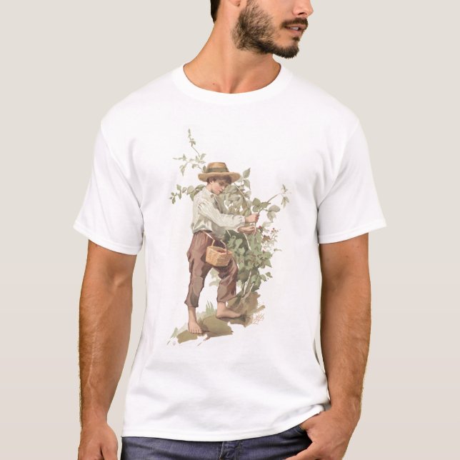 Huckleberry Finn Picking Berries Lithograph T-Shirt (Front)