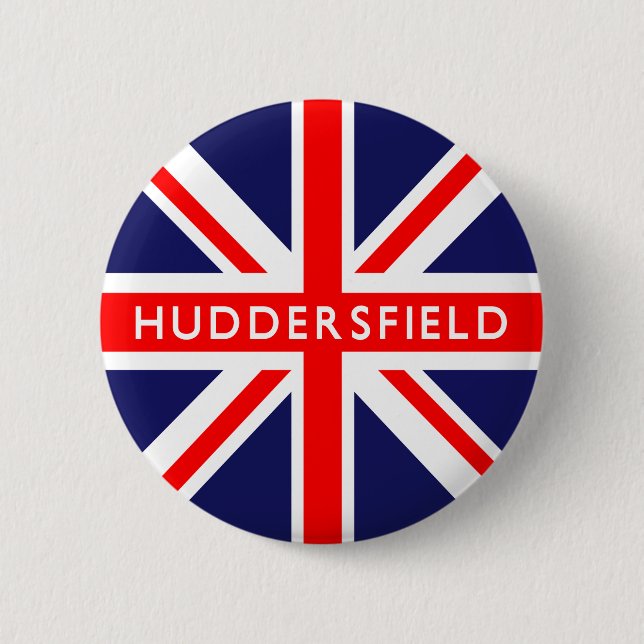 Huddersfield UK Flag Pinback Button (Front)