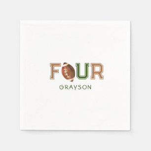 Huddle Up Football 4th Birthday Party Napkins