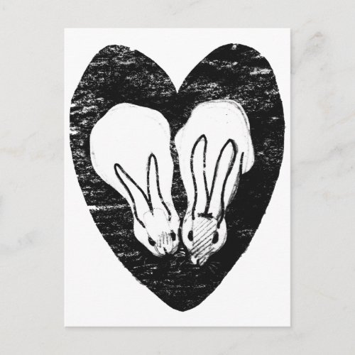 Huddling Rabbits Postcard