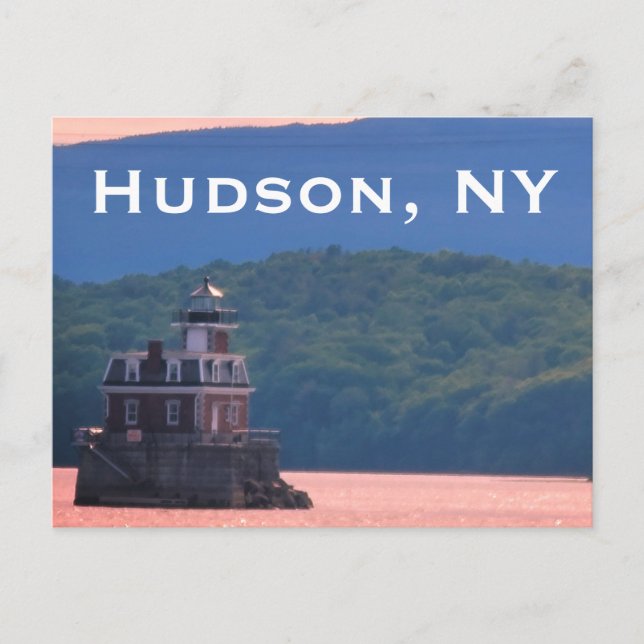 Hudson Athens Lighthouse - Hudson City Light, NY Postcard (Front)