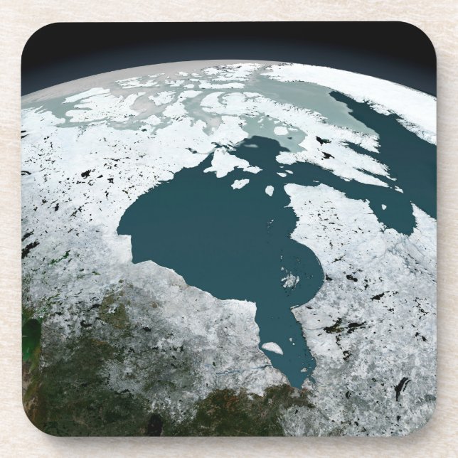 Hudson Bay Sea Ice On November 14, 2005. Beverage Coaster (Front)
