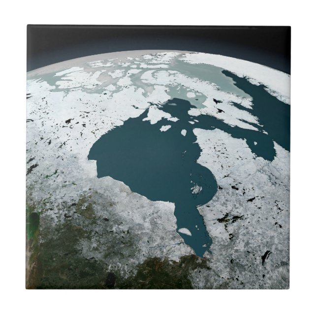 Hudson Bay Sea Ice On November 14, 2005. Ceramic Tile (Front)