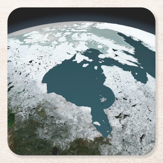 Hudson Bay Sea Ice On November 14, 2005. Square Paper Coaster (Front)