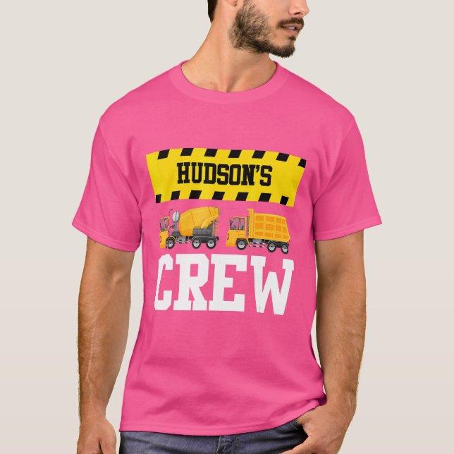 Hudson Construction Crew Custom Dumptruck Dump Tru T-Shirt (Front)