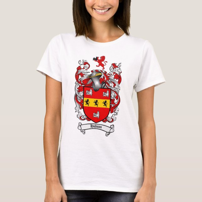 HUDSON FAMILY CREST -  HUDSON COAT OF ARMS T-Shirt (Front)