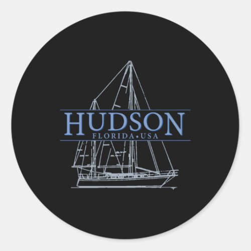 Hudson Florida Sailboat Classic Round Sticker