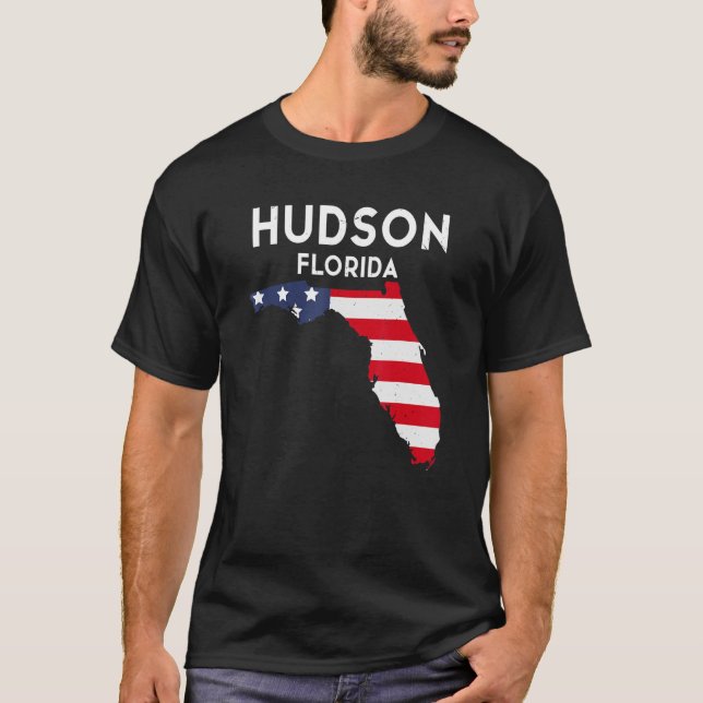 Hudson Florida USA State America Travel Floridian T-Shirt (Front)