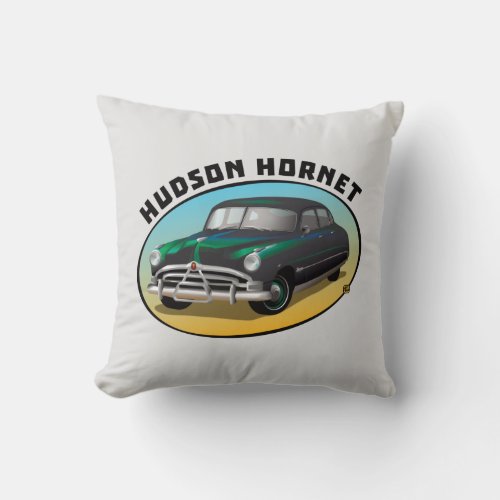 Hudson Hornet Car Throw Pillow