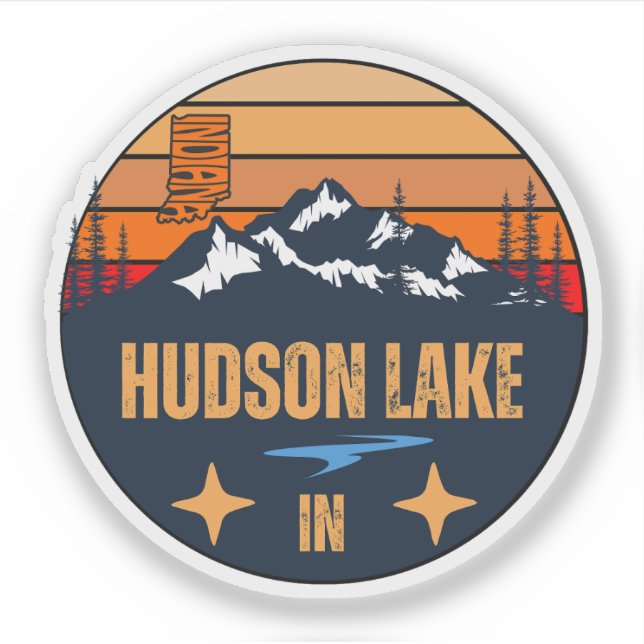Hudson Lake, Indiana Sticker (Front)