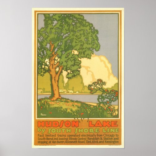 Hudson Lake_ Vintage Travel Poster