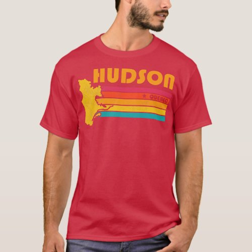 Hudson Quebec Canada Vintage Distressed Souvenir T_Shirt