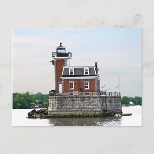 Hudson River Lighthouse at Athens New York Postcard