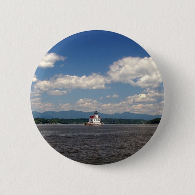 Hudson River Lighthouse Pinback Button (Front)