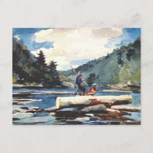 Hudson River, Logging by Winslow Homer 1897 Postcard