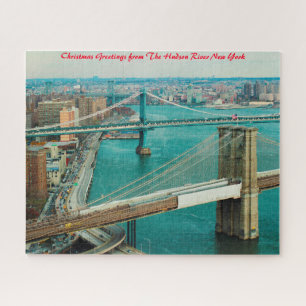 Hudson River New York. Christmas Greetings Jigsaw Puzzle