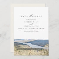 HUDSON RIVER New York Watercolor Save the Date Inv