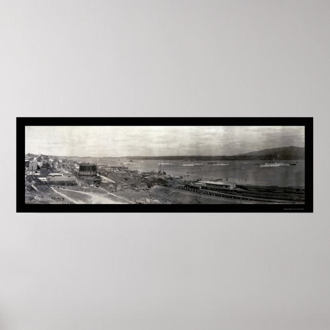 Hudson River Parade Photo 1909 Poster (Front)