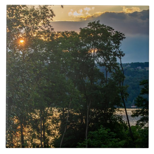 Hudson River Summer Evening  Ceramic Tile (Front)