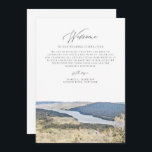 HUDSON RIVER Welcome Letter Timeline Wedding Card<br><div class="desc">This wedding welcome letter and timeline features a watercolor painting of the Hudson River, New York. This timeline is the perfect addition to your tropical destination wedding welcome bags. Easily edit *most* wording on this timeline. Click 'click to customize further' in the personalization section to open up the full editor....</div>