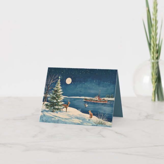 Hudson Valley Americana Storybook Christmas Card (Front)