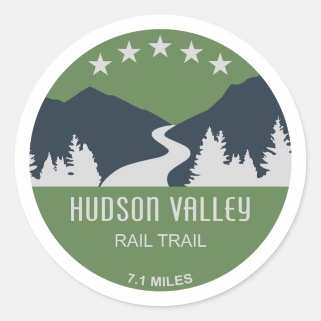 Hudson Valley Rail Trail New York Classic Round Sticker (Front)