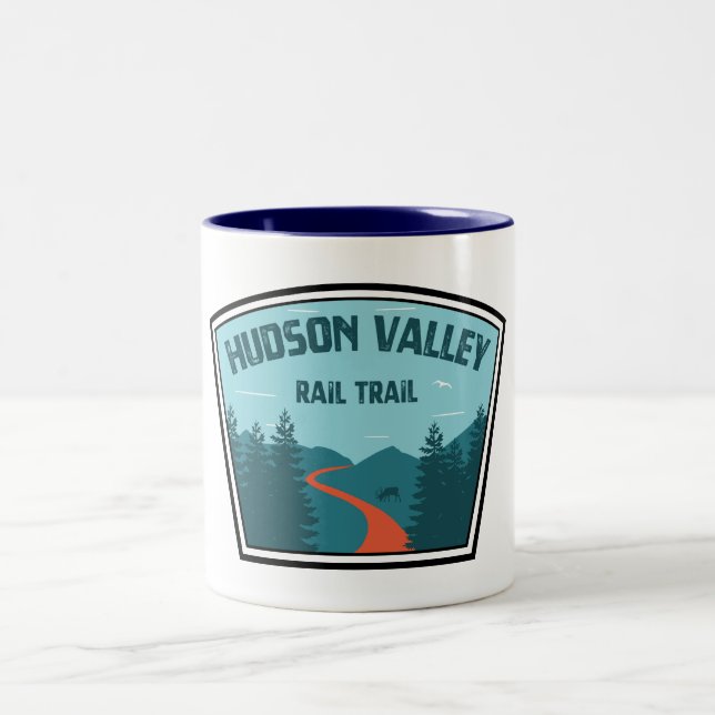 Hudson Valley Rail Trail New York Two-Tone Coffee Mug (Center)