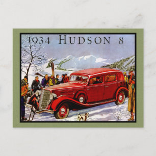 Hudson Vintage Car Postcard