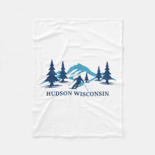 Hudson Wisconsin Ski Resort Skiing Skier _1  Fleece Blanket