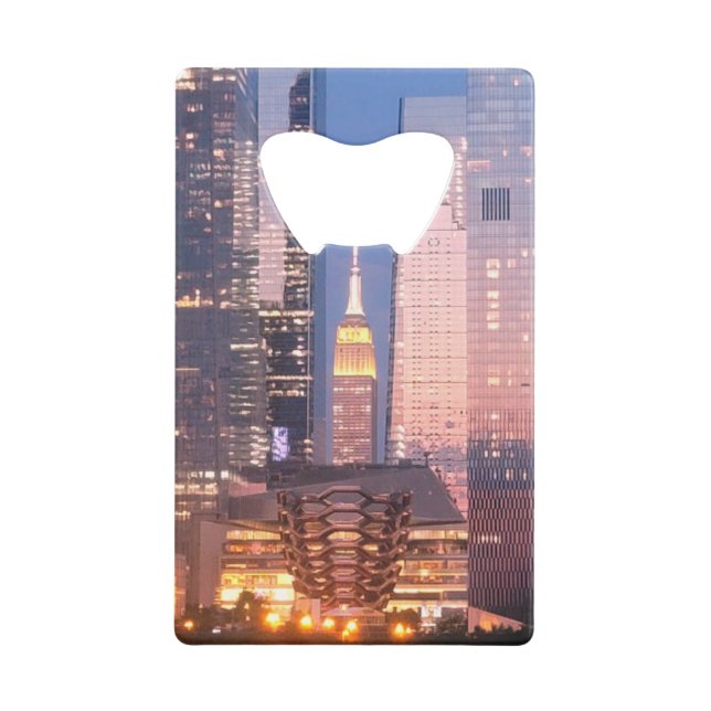 Hudson Yards (Vessel) Empire State Building, NYC Credit Card Bottle Opener (Front)