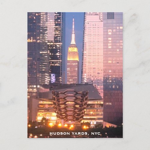 Hudson Yards Vessel Empire State Building NYC Postcard