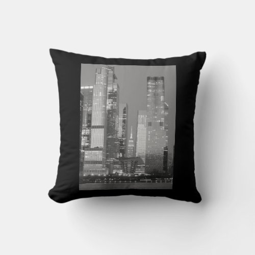 Hudson Yards Vessel Empire State Building NYC Throw Pillow