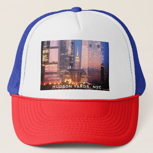 Hudson Yards Vessel Empire State Building NYC Trucker Hat
