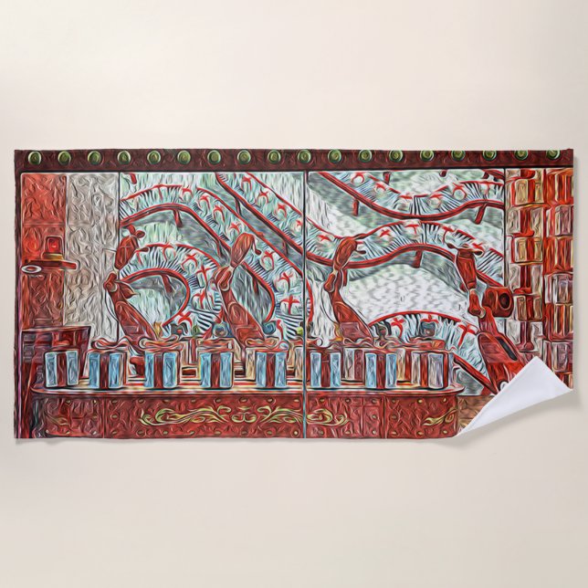 Hudson's Bay Christmas Shop Beach Towel (Front)