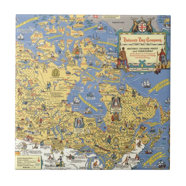 Hudson's Bay Company - Map of Canada Ceramic Tile (Front)