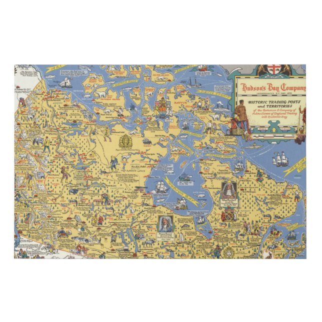 Hudson's Bay Company - Map of Canada Faux Canvas Print (Front)