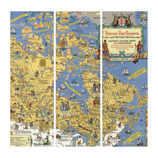 Hudson's Bay Company - Map of Canada Triptych (Front)