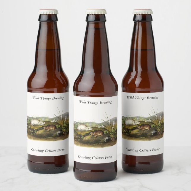 Hudson's Bay (Ungava Collared) Lemming by Audubon Beer Bottle Label (Bottles)